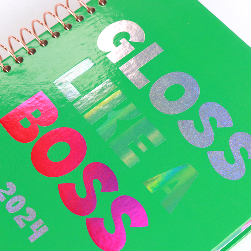 Personalized Agendas Print Hardcover Gold Spiral Finance Planner 9