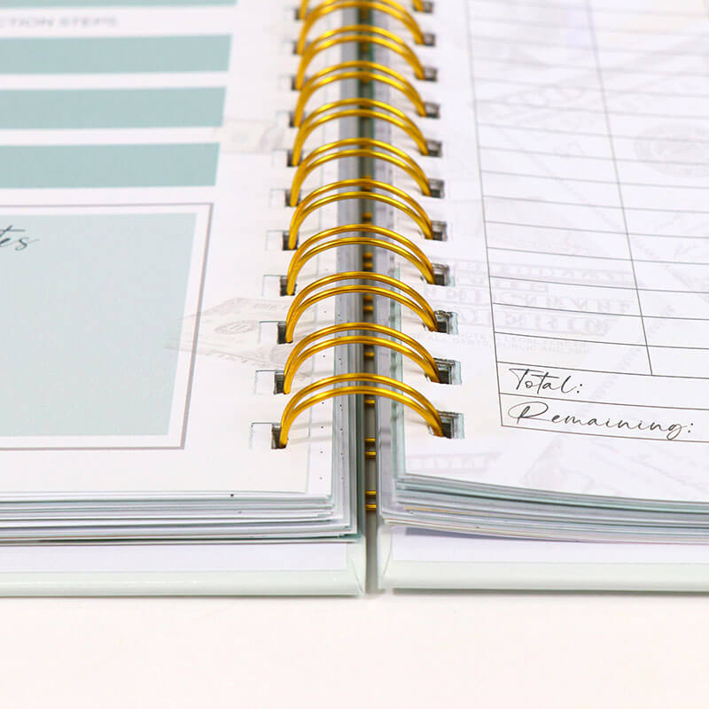 Hardcover Spiral Budget Planner Printing Stickers and Envelopes 12