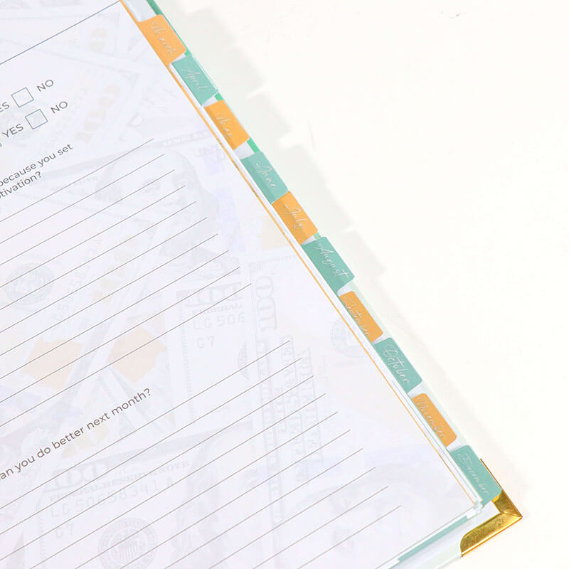 Hardcover Spiral Budget Planner Printing Stickers and Envelopes 10