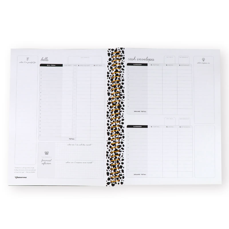 Personalized Softcover Spiral Monthly Budget Planner Printing 7