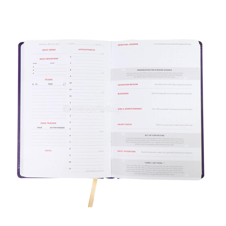 Hardcover PU Leather Diary Custom Daily Life Planner Printing 7