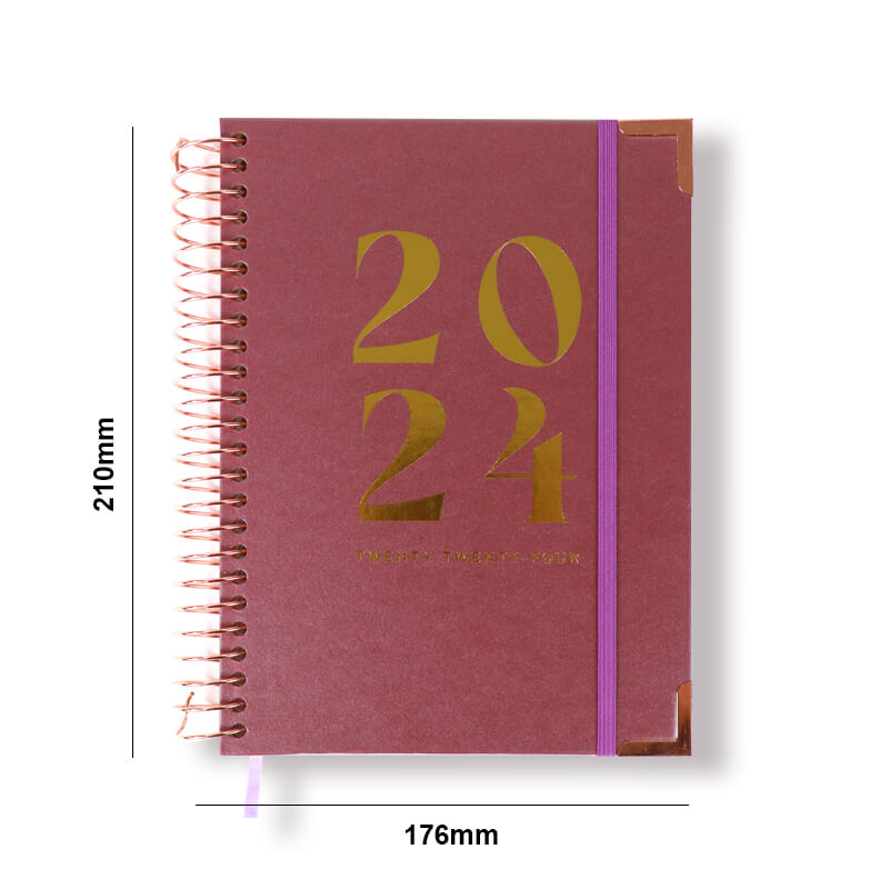 12 Month Hardcover Spiral Planner Personalized Agenda Printing 6