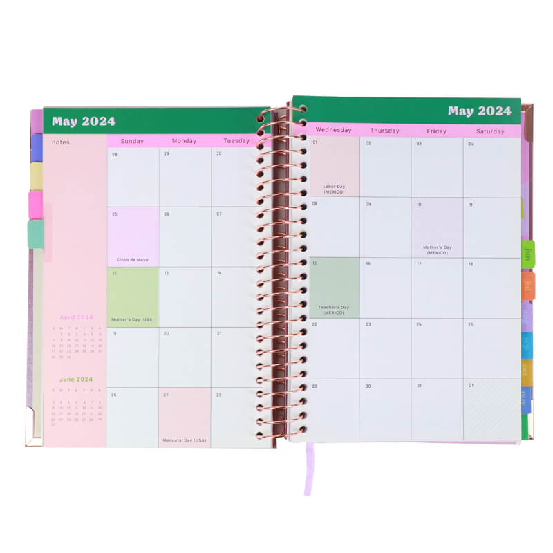 12 Month Hardcover Spiral Planner Personalized Agenda Printing 7