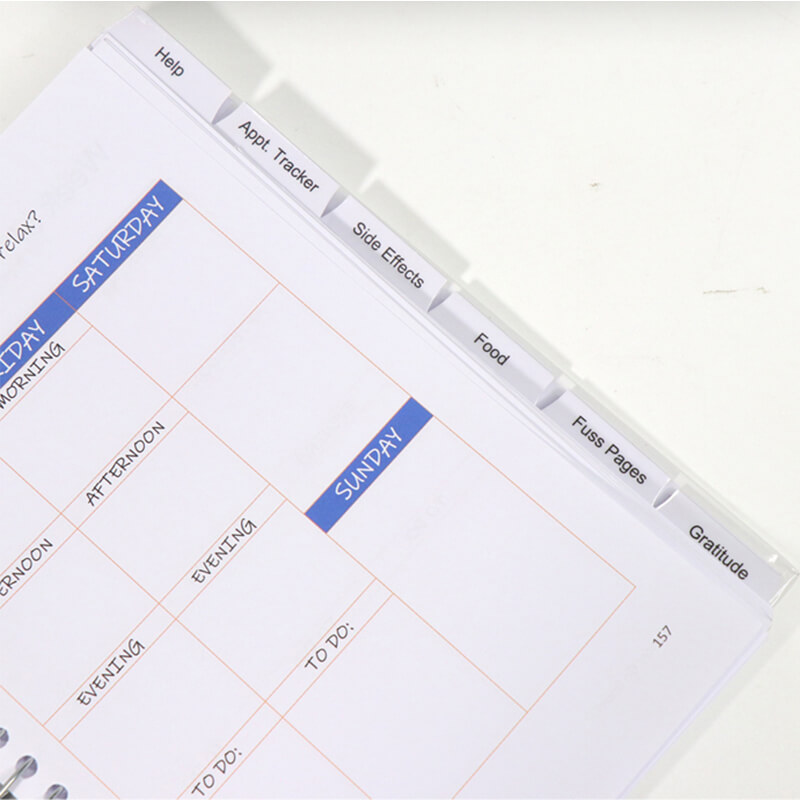 Printing Hardcover Spiral Weekly Companion Planner for Patients 9