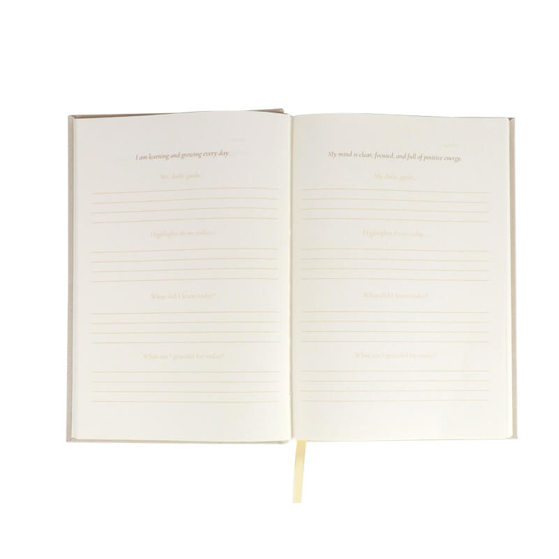 Custom Linen Fabric Hardcover Daily Affirmation Journal Printing 7
