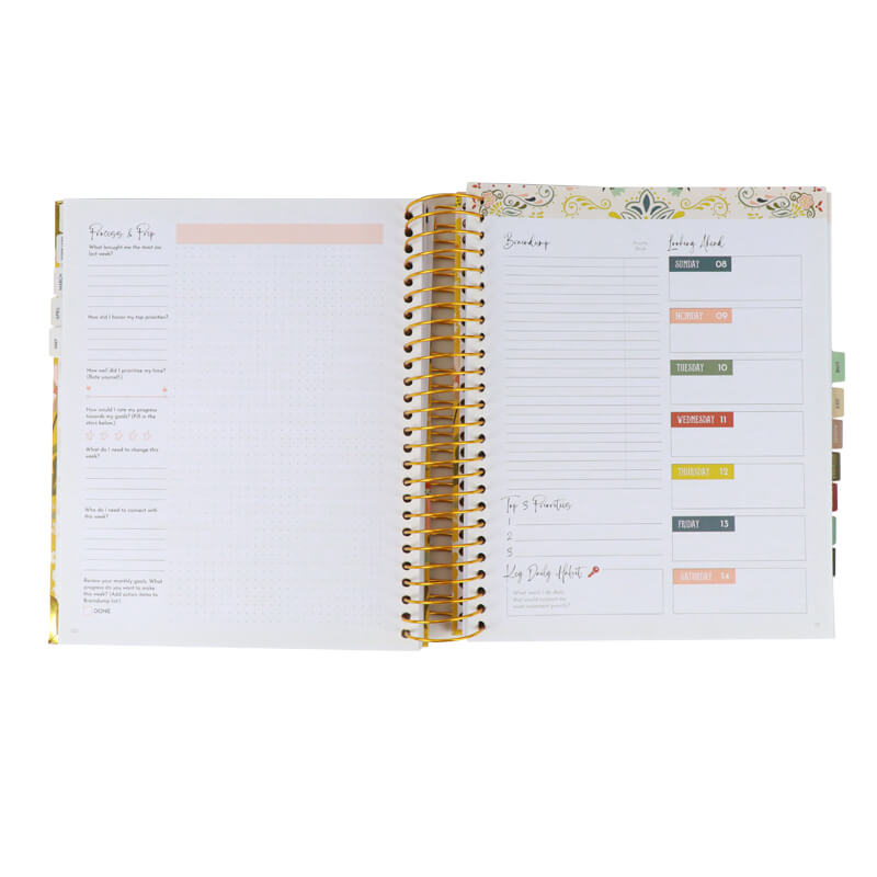 Custom Journals Printing Hardcover Spiral Weekly Planner Notebook 7