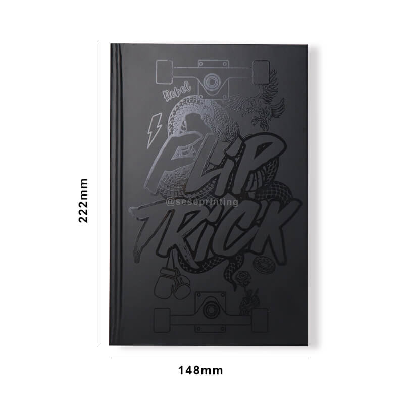 Black Pages with White Ink Hardcover Books Printed Sprayed Edges 6