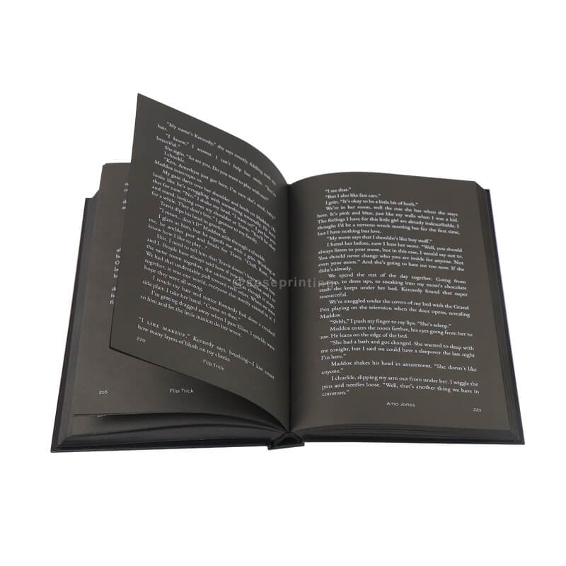 Black Pages with White Ink Hardcover Books Printed Sprayed Edges 7