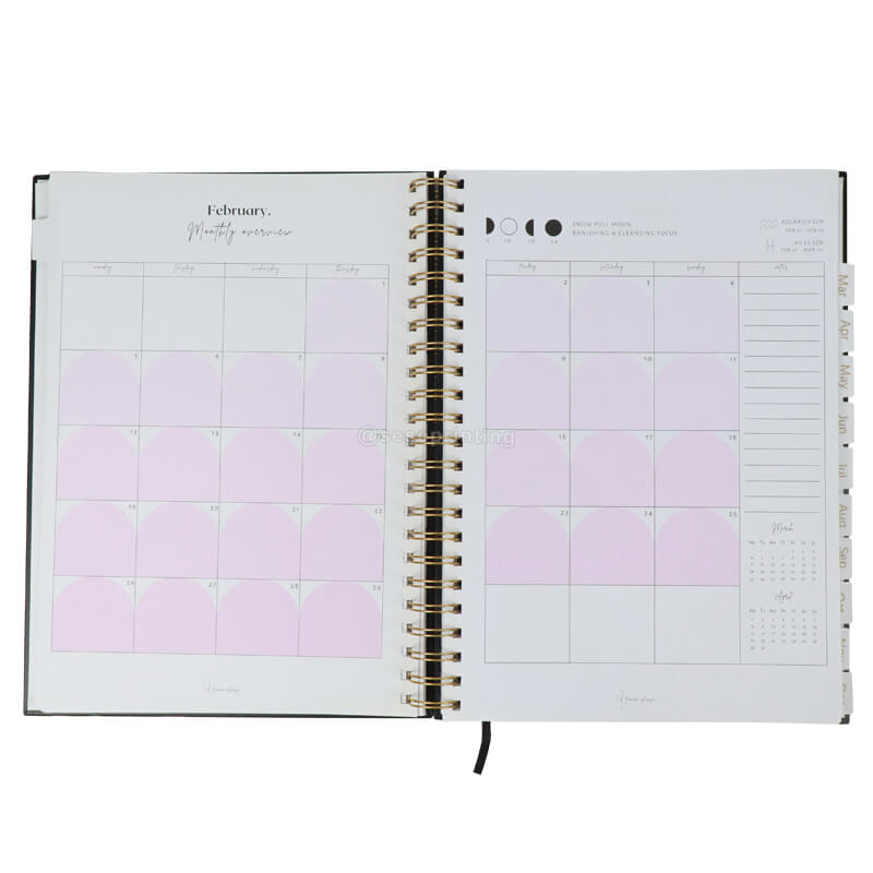 Custom Gold Spiral Planner Printing Manifestation Journal Notebook 7