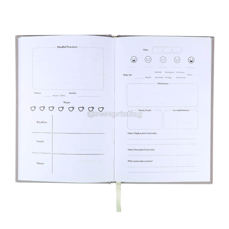 Mindfulness Journal Printing Custom Linen Affirmation Journal 7