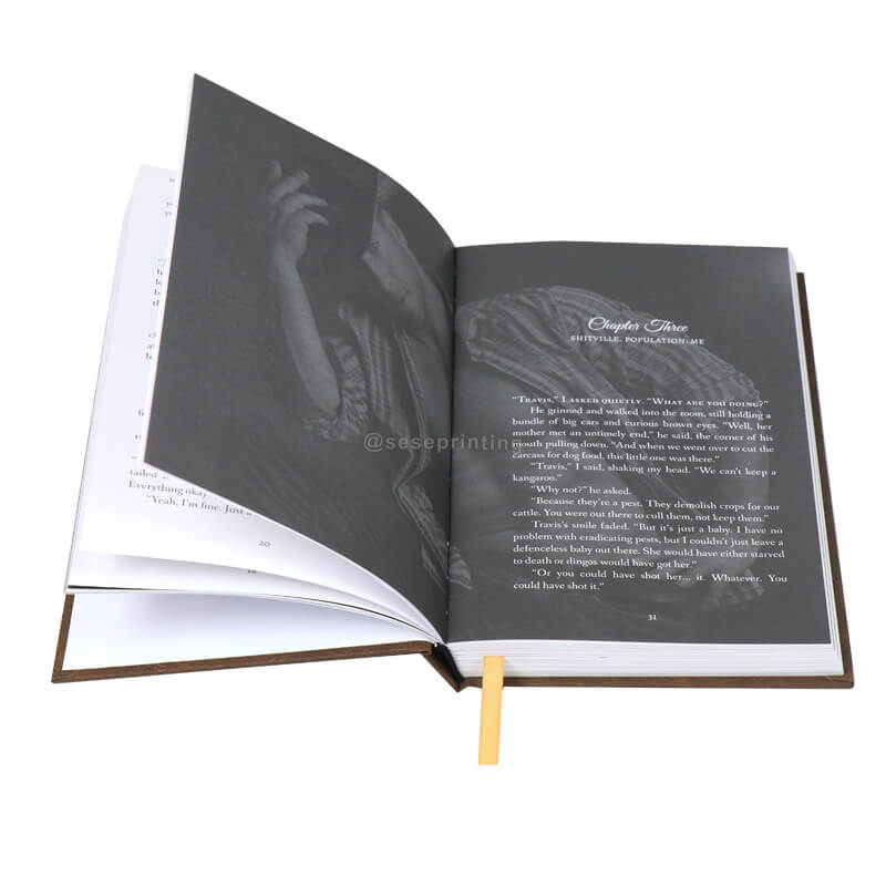 Fiction Book Black and White Printing Hardcover Novel with Spot UV 7