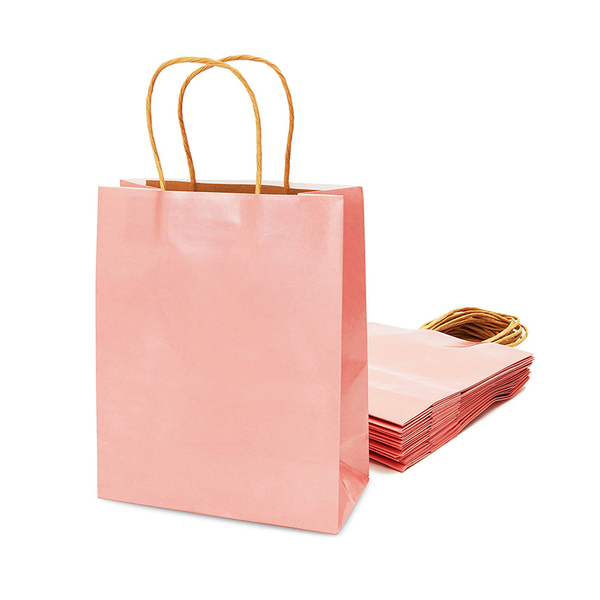 Custom Kraft Paper Wine Shopping Bag With Handle2 7