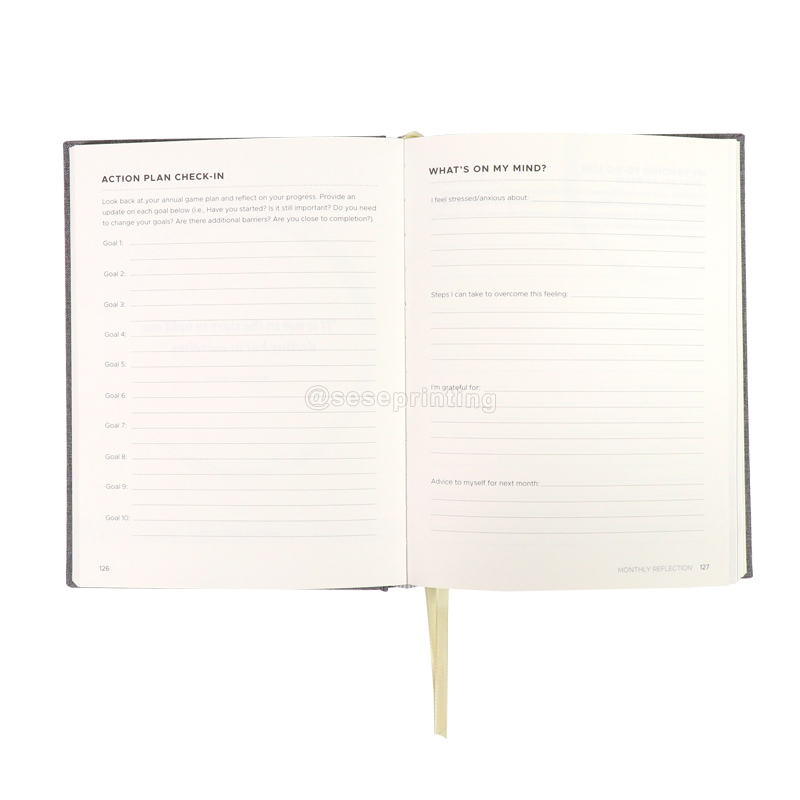 Custom Journal Printing Fabric Linen Undated Journal Agenda A5 Hardcover Notebook Diary 7