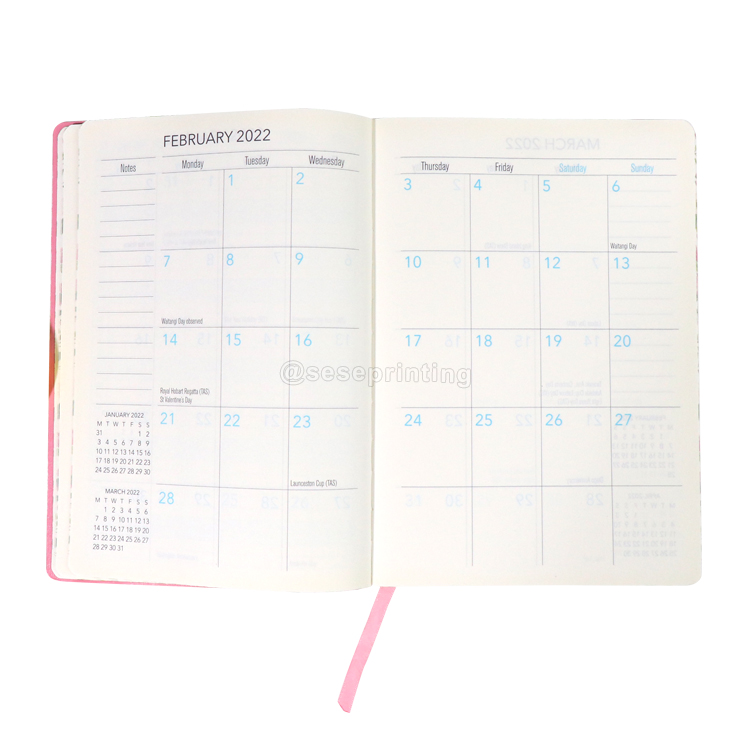 Diary A5 Leather Notebook Daily Monthly Planner Printed Journal Custom 7