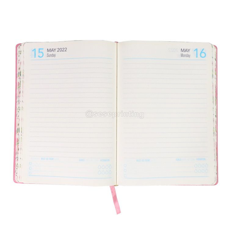Diary A5 Leather Notebook Daily Monthly Planner Printed Journal Custom 8