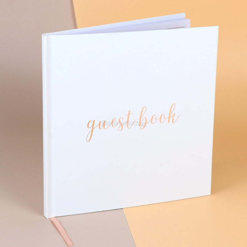 Custom Gold Foil Wedding Guestbook Memory Signature Guest Books with Pen Set 6