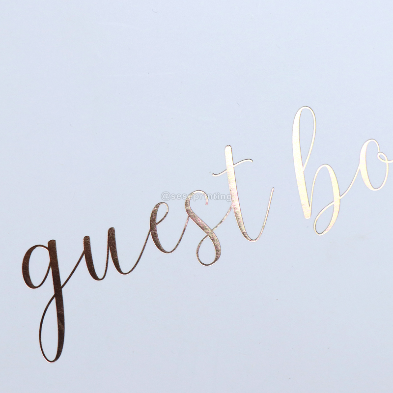 Custom Gold Foil Wedding Guestbook Memory Signature Guest Books with Pen Set 7