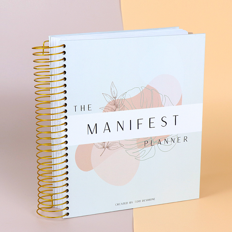 Custom Logo Spiral Weekly Monthly Manifestation Planner Goal Diary Journal Planner Agenda Notebook 6