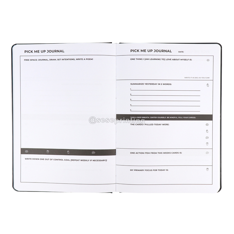 Free Sample Custom Hardcover A5 Life Journal Notebook Printed Diary Planner Printing 8
