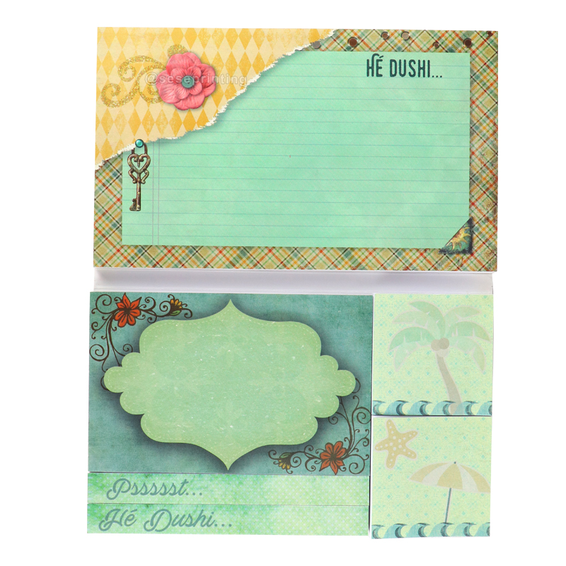 Eco-friendly Sticky Notes Set Custom Printing Memo Pads Bookmark 7