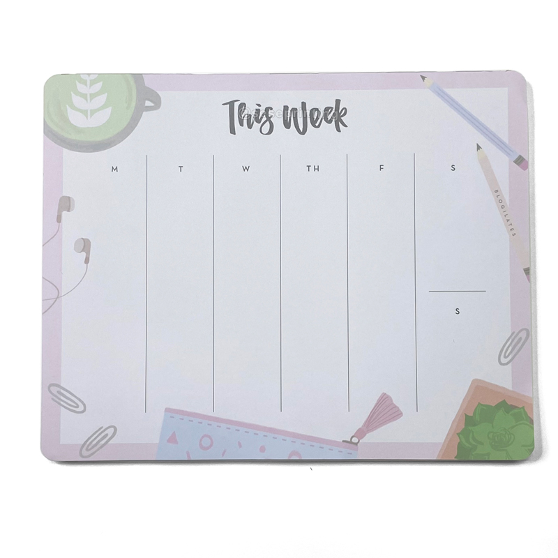 Personal Label Note Pad Printed A4 Tear off Memo Notes Weekly Menu Planner Notepad 6