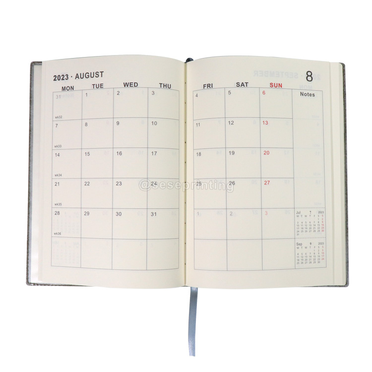 Leather Cover Diary Agenda Planner Daily Journal Printing Custom A5 Notebooks 8