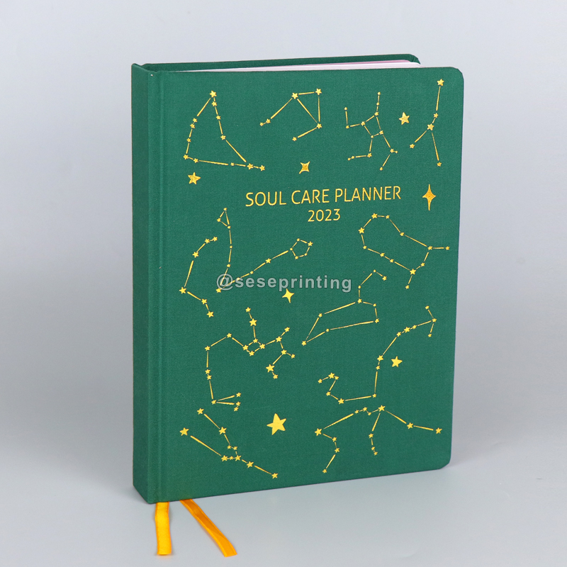 Custom Soul Care Planner Hardcover Linen Notebook Fabric Undated Journal Weekly Planner 6