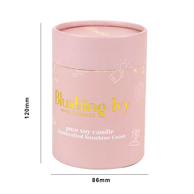 Custom Personalized Design Cylinder Candle Packaging Cardboard Tube Box 6
