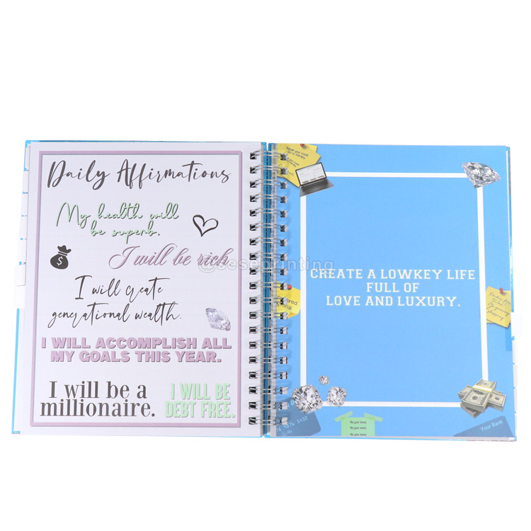 Custom A5 Spiral Goal Planner Daily Affirmation Journal Agenda Notebook 8