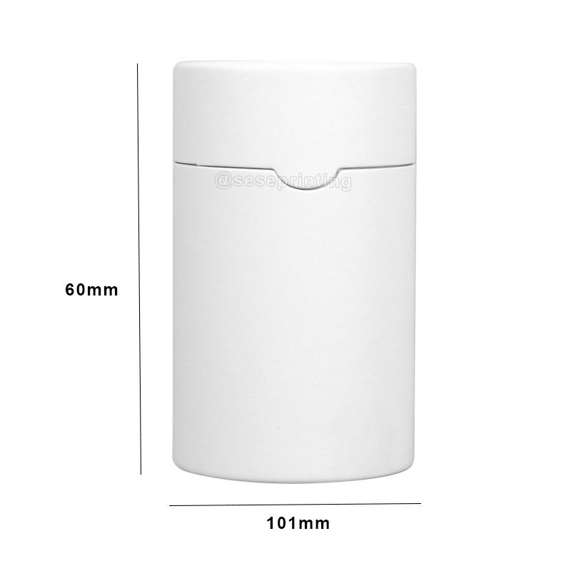 White Cardboard Cylinder Box Recycled Custom Paper Tube Packaging 6