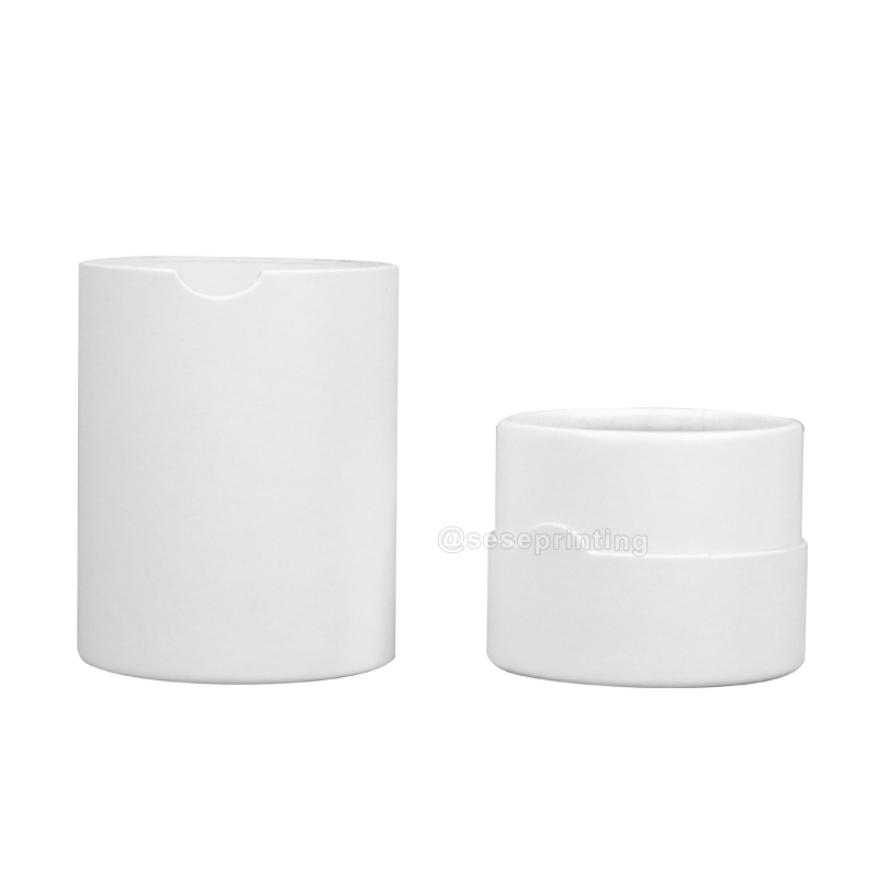 White Cardboard Cylinder Box Recycled Custom Paper Tube Packaging 7