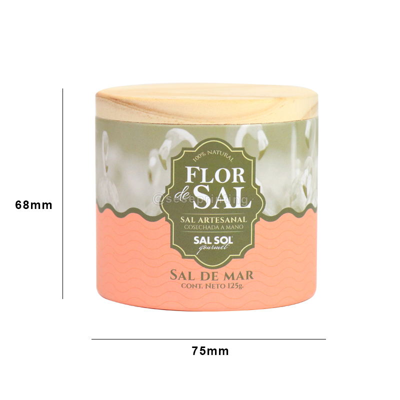 Custom Eco Friendly Colorful Tube Packaging with Wood Bamboo Lid Paper Round Cylinder Box 6