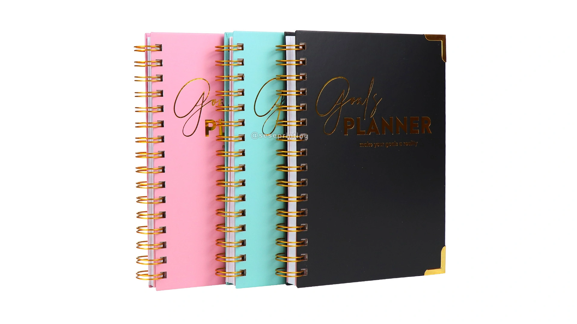 Custom Day Goal Journal Spiral Planner Agenda Diary Hardcover Notebook | SeSe Printing 1