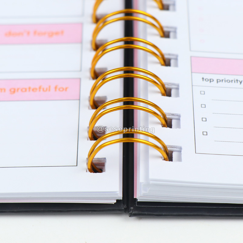 Custom Day Goal Journal Spiral Planner Agenda Diary Hardcover Notebook | SeSe Printing 8
