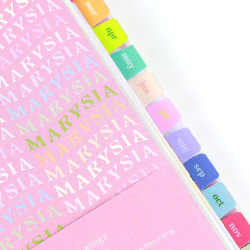 Custom Printing Spiral Monthly Pocket Agenda Planner with Tabs 10