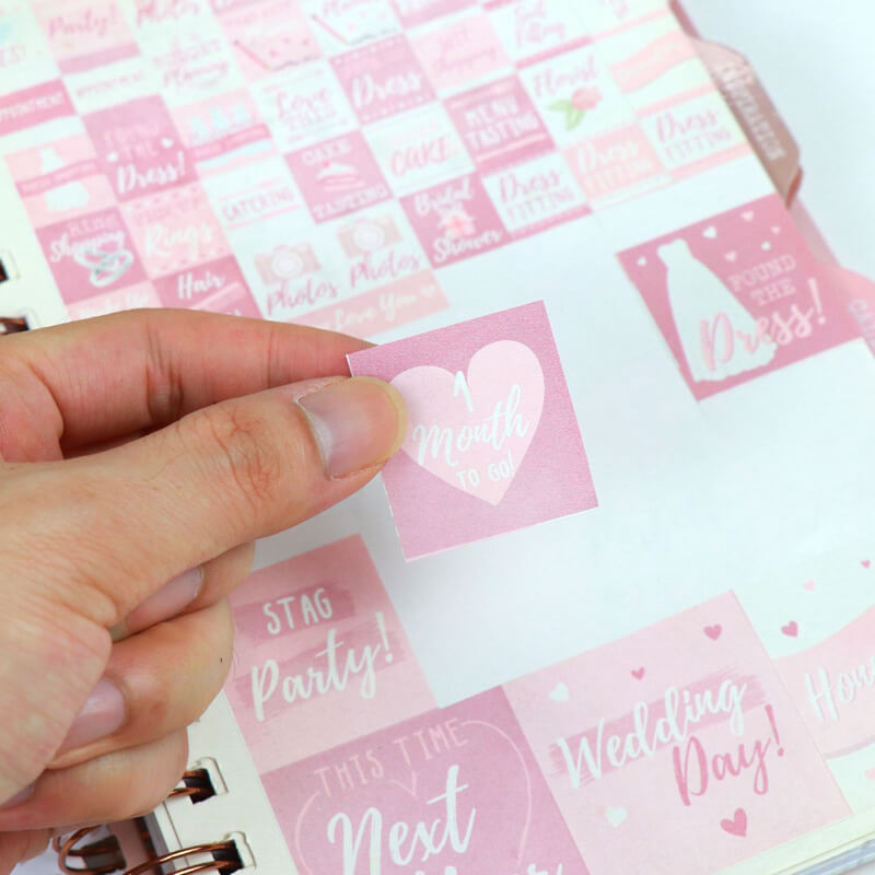 Inspirational Journal Printing Spiral Wedding Planner with Stickers 9