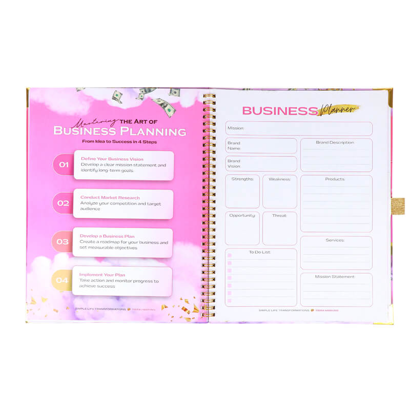Custom Spiral Hardcover Budget Planner Printing Mindset Journal 7