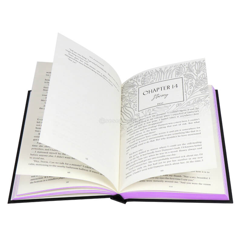 Custom Book Printing Foil Stamped Hardcover Book with Stenciled Edges 7