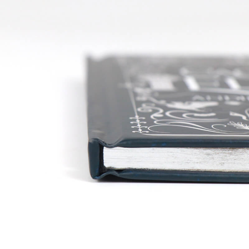 Black and White Printing Hardcover Book with Silver Sprayed Edges 10