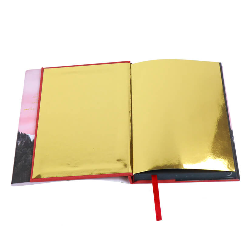 Black Interior Pages White Ink Printing Cloth Hardcover Book with Sprayed Edges 7