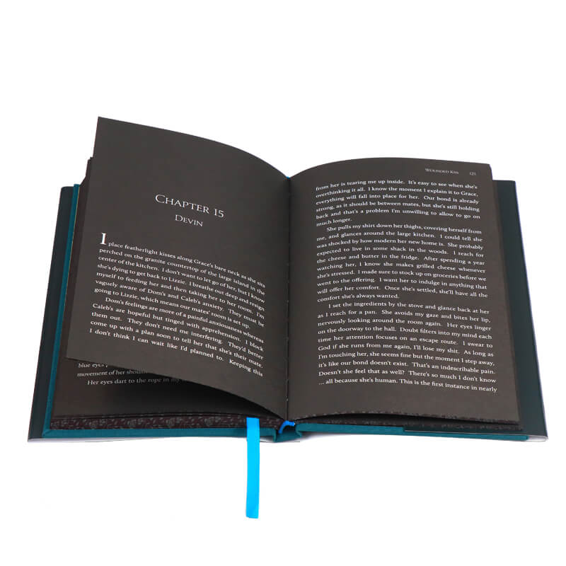 Black Interior Pages White Ink Printing Hardcover Books with Sprayed Edges and Foiled Dust Jackets 8