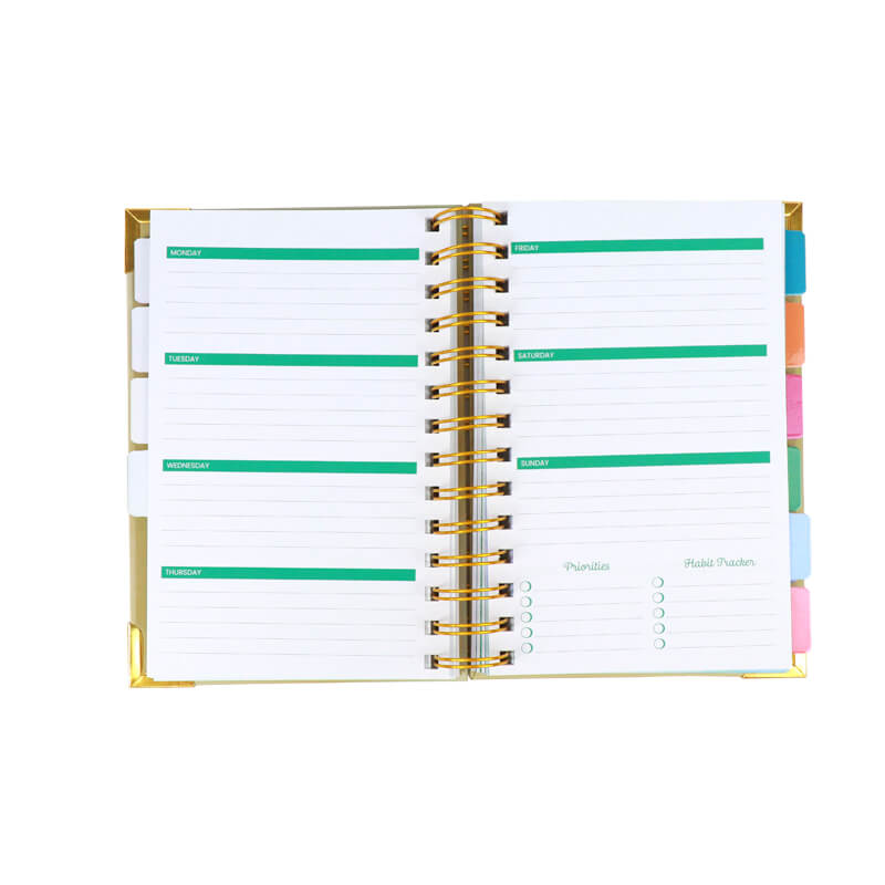 Custom Journal Printing Spiral Daily Planner with Metal Corner 7