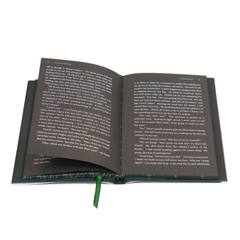 Black Pages with White Ink Printing Hardcovers with Sprayed Edges and Dust Jackets 8