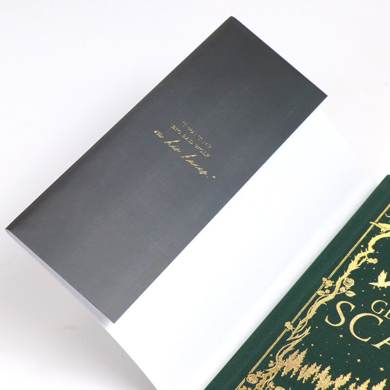 Black Pages with White Ink Printing Hardcovers with Sprayed Edges and Dust Jackets 9