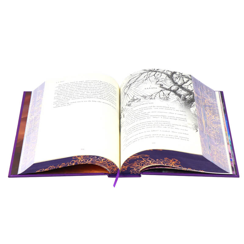 Gold Foil Stamped Hardcover Book Printed Color End Pages and Sprayed Edges 8