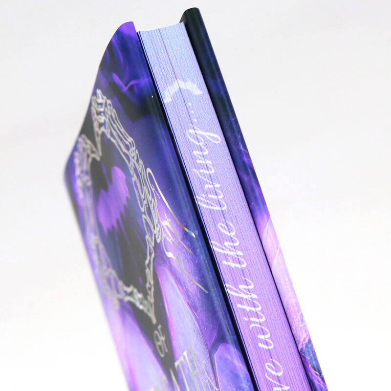 Holographic Foil Stamping Hardcover Books with Printed End Papers and Sprayed Edges 12