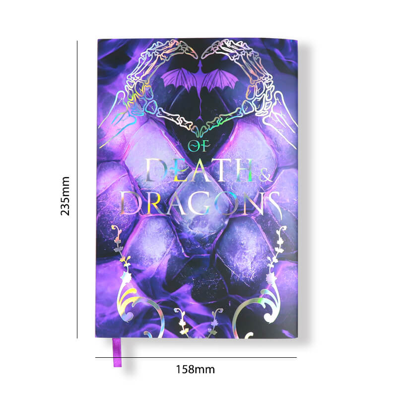 Holographic Foil Stamping Hardcover Books with Printed End Papers and Sprayed Edges 7