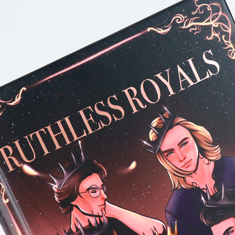 Black and White Pages Book Hardback Romance Novel with Sprayed Edges 9