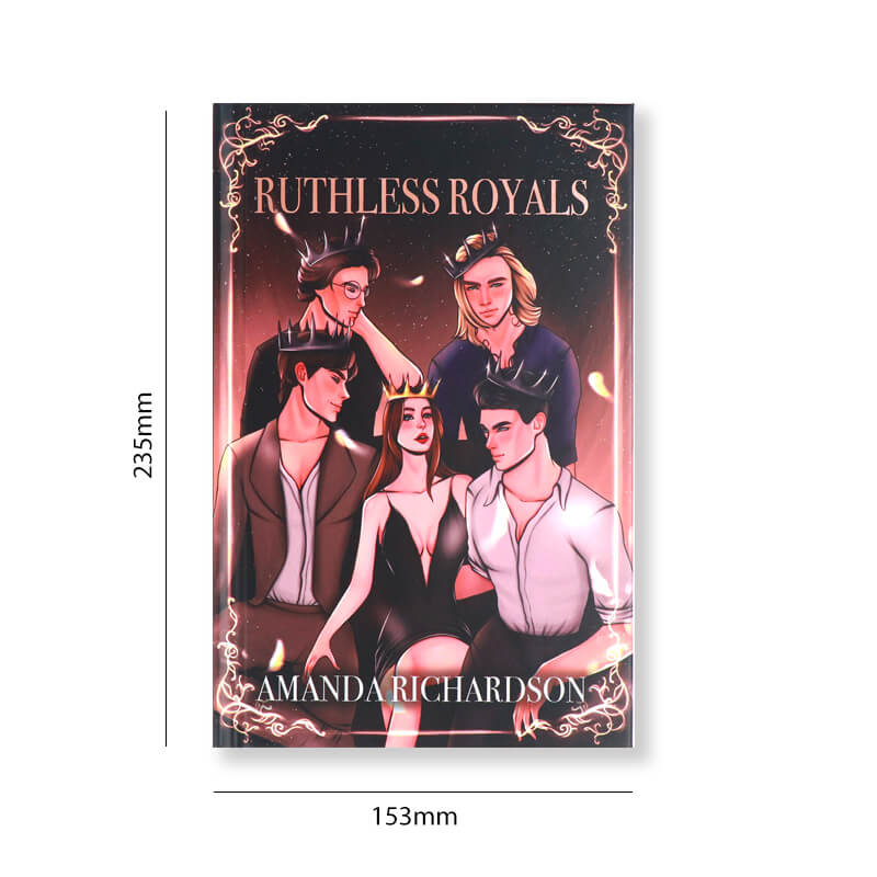 Black and White Pages Book Hardback Romance Novel with Sprayed Edges 6