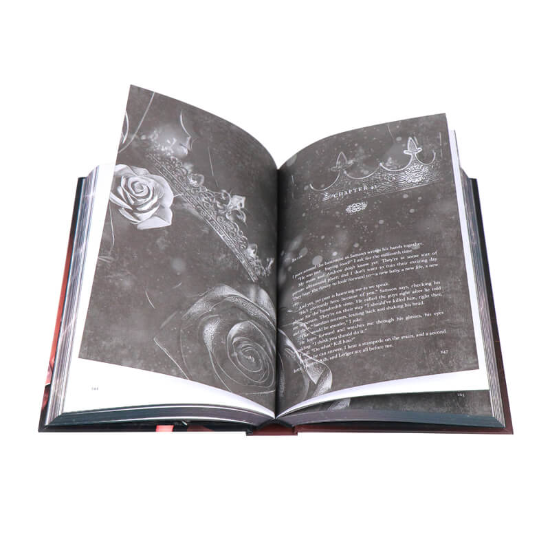 Black and White Pages Book Hardback Romance Novel with Sprayed Edges 8